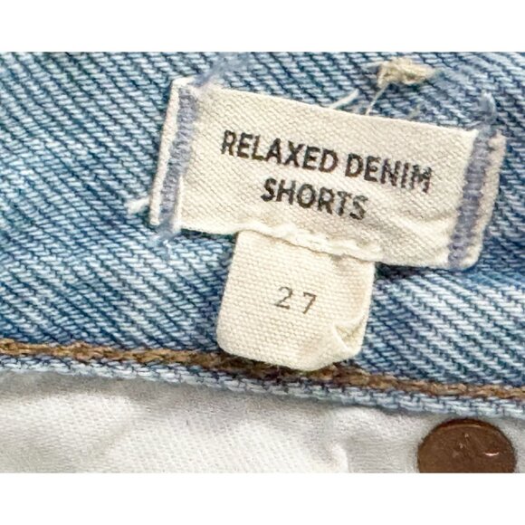 MADEWELL Relaxed Denim Cut Off Shorts Distressed Raw Hem Hi Rise Sz 27 - Picture 5 of 6